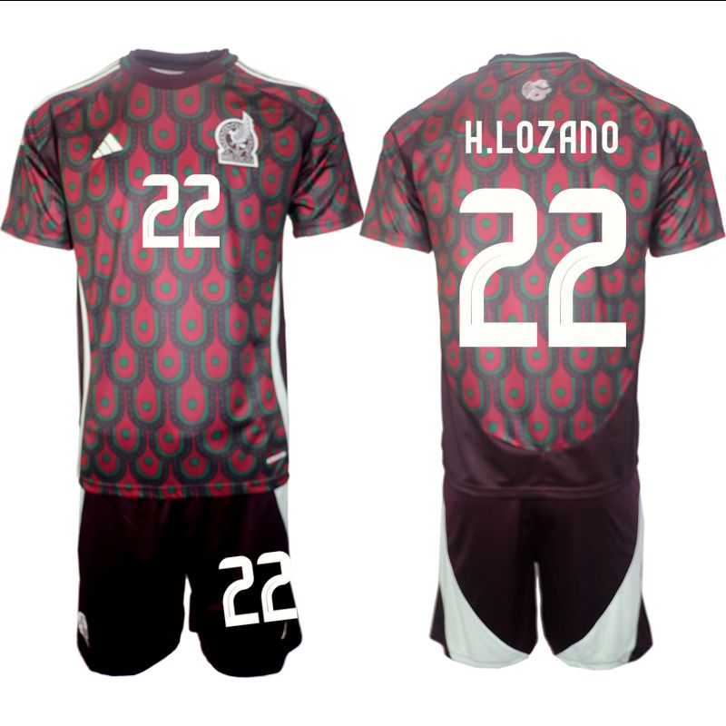 Men 2024-2025 Season Mexico home red 22 Soccer Jersey